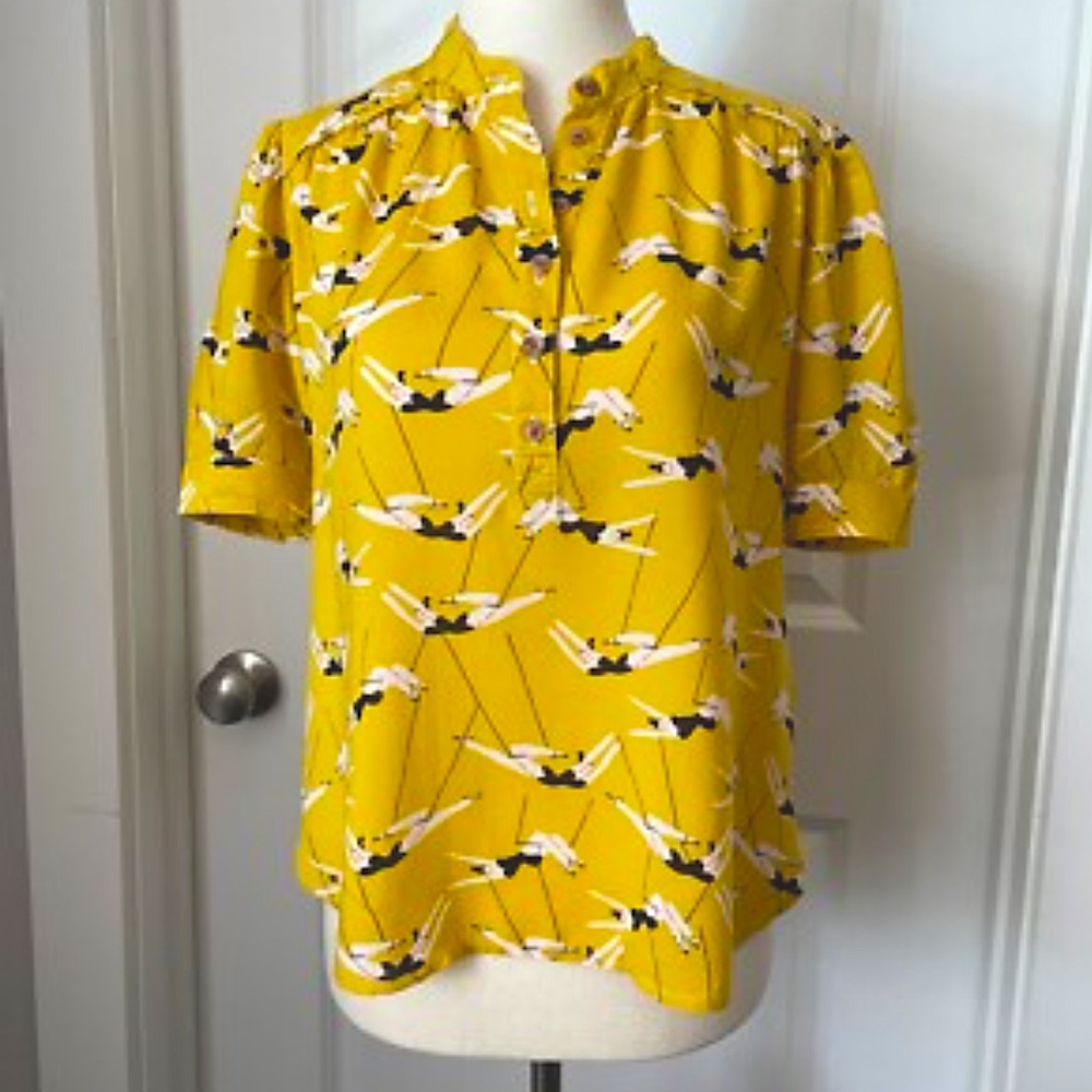 Anthropologie by Emily Isabella Trapeze Artist Print Blouse